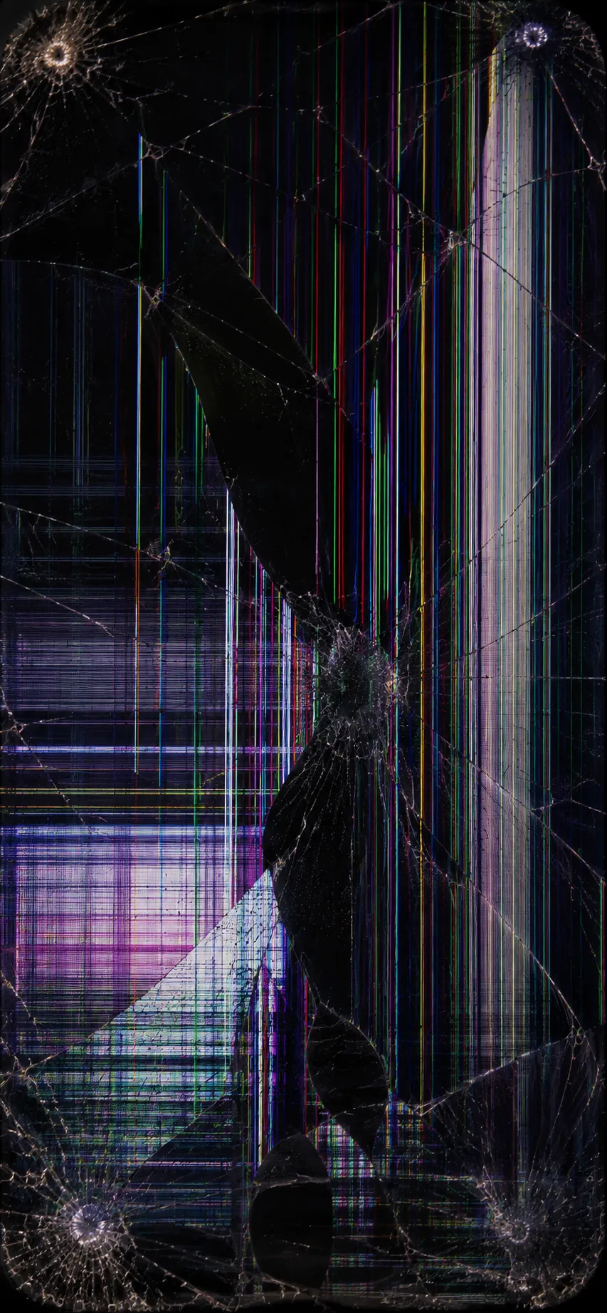 Broken screen coloured lines prank