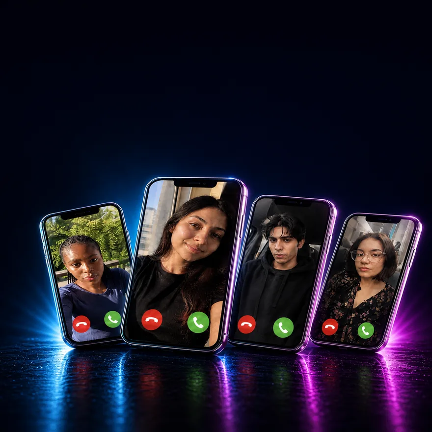 Phones showing a fake incoming call