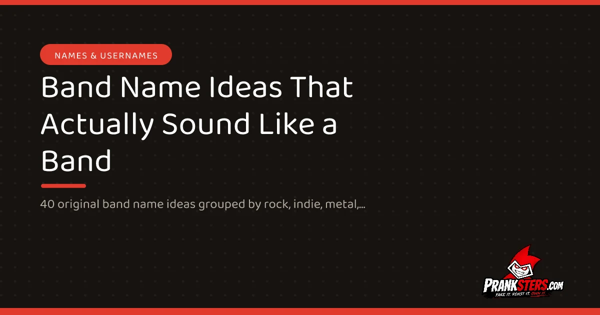 Band Name Ideas That Actually Sound Like a Band