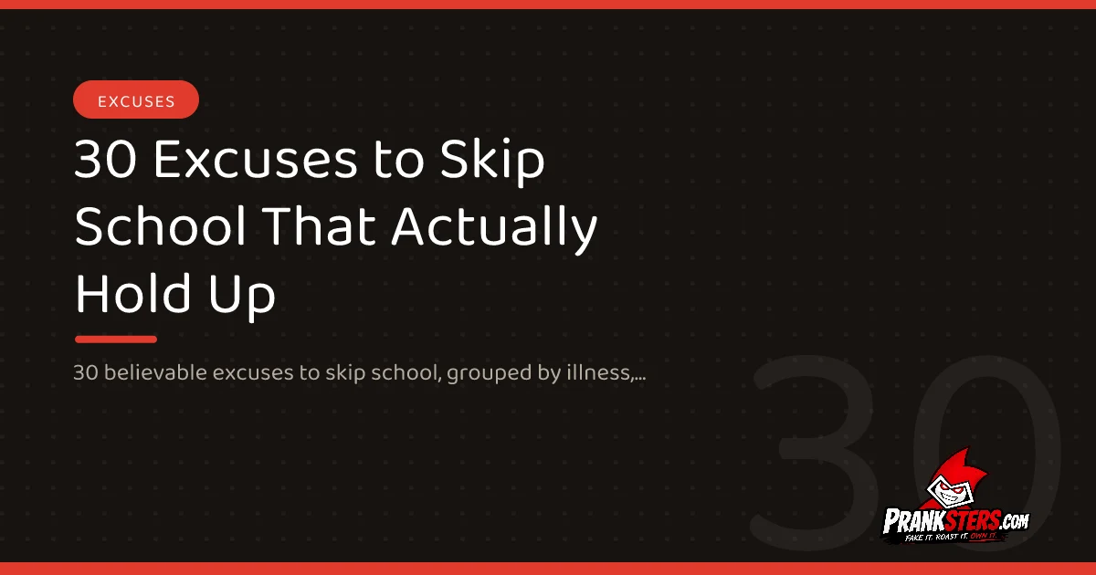 30 Excuses to Skip School That Actually Hold Up