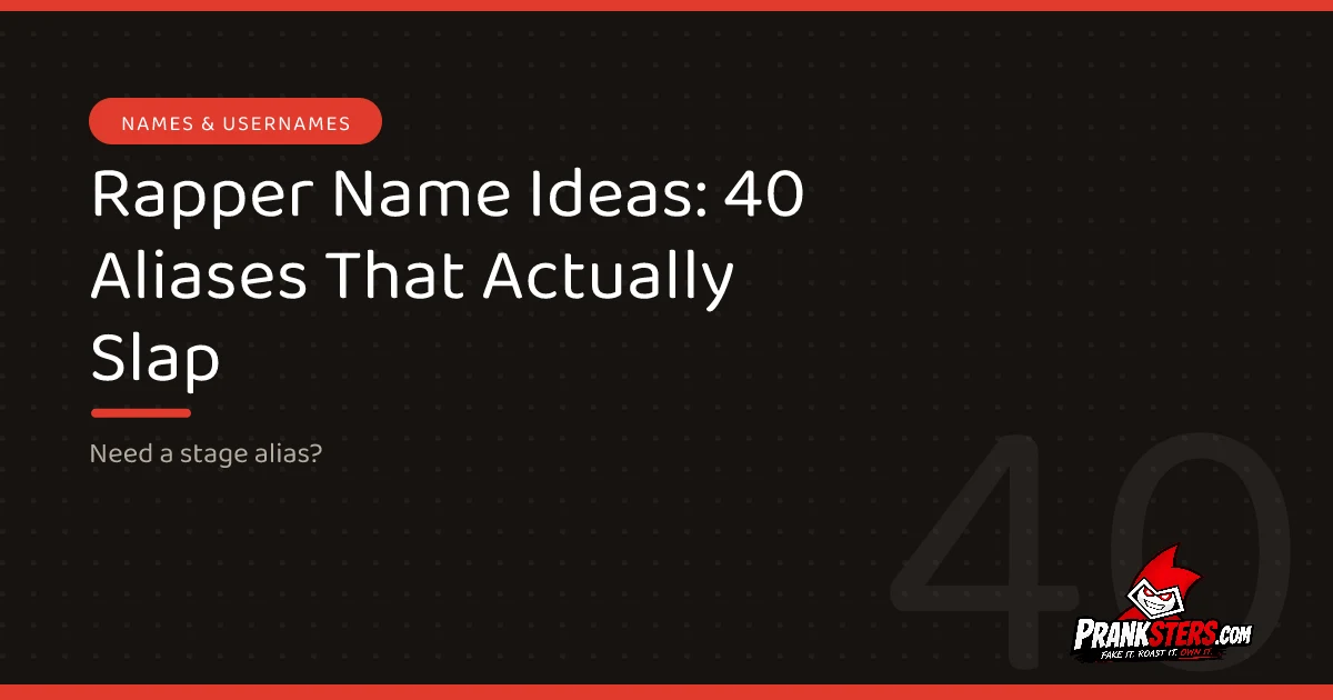 Rapper Name Ideas: 40 Aliases That Actually Slap