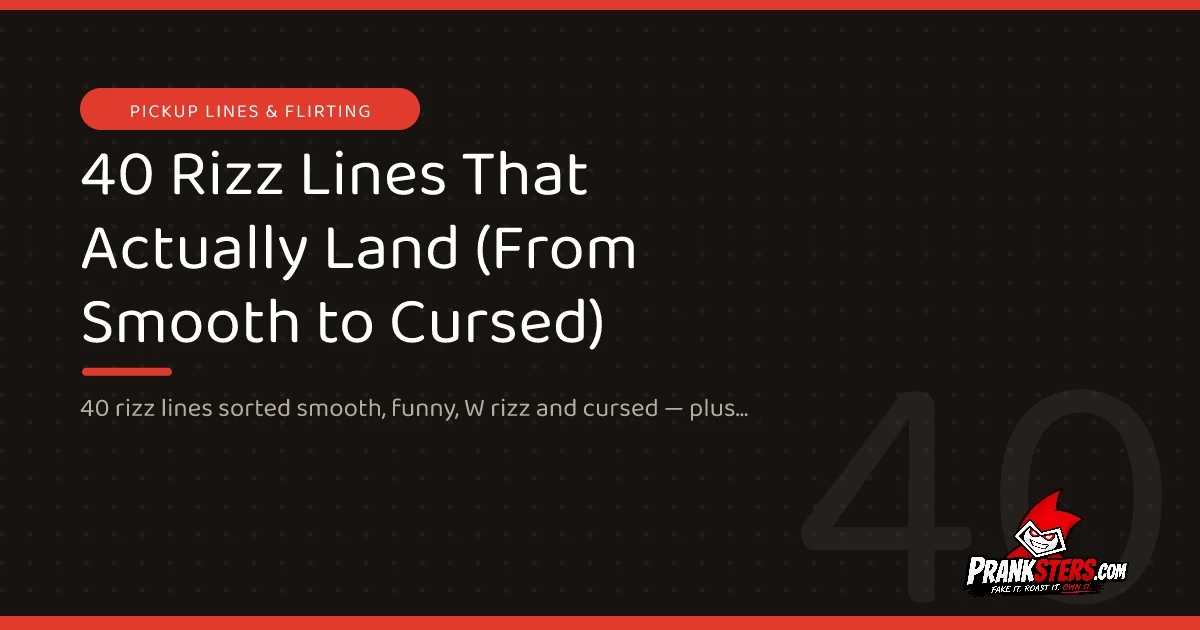 40 Rizz Lines That Actually Land (From Smooth to Cursed)